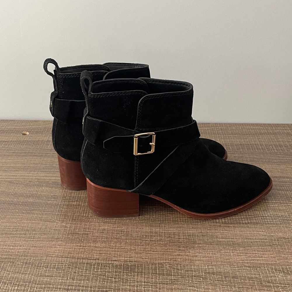 Kate Spade Black Suede Ankle Boots